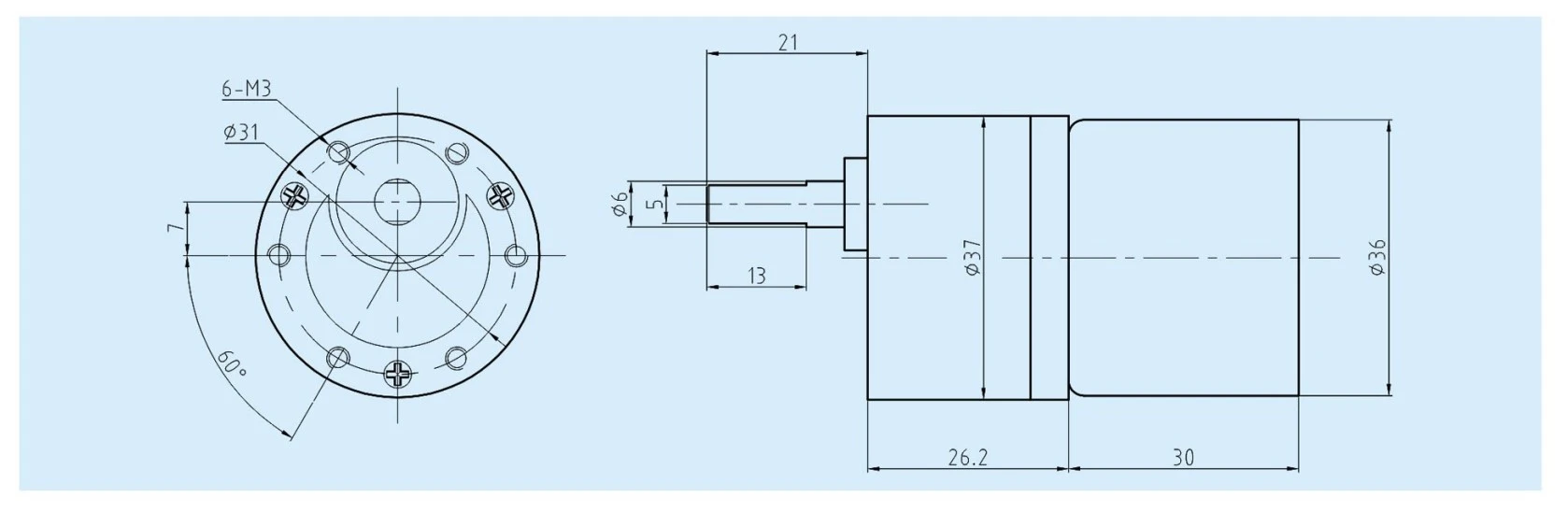 EC3630 motor outline 
